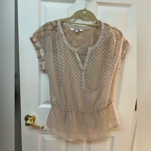 Tan blouse with built in camisole- Small